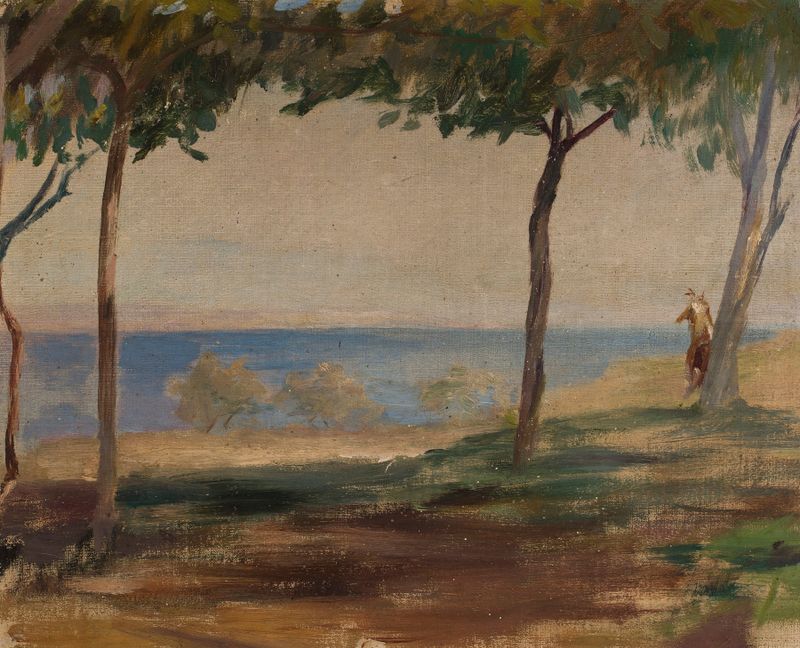 Paisagem com colinas e luz do sol de Jan Ciągliński, Impressionismo
