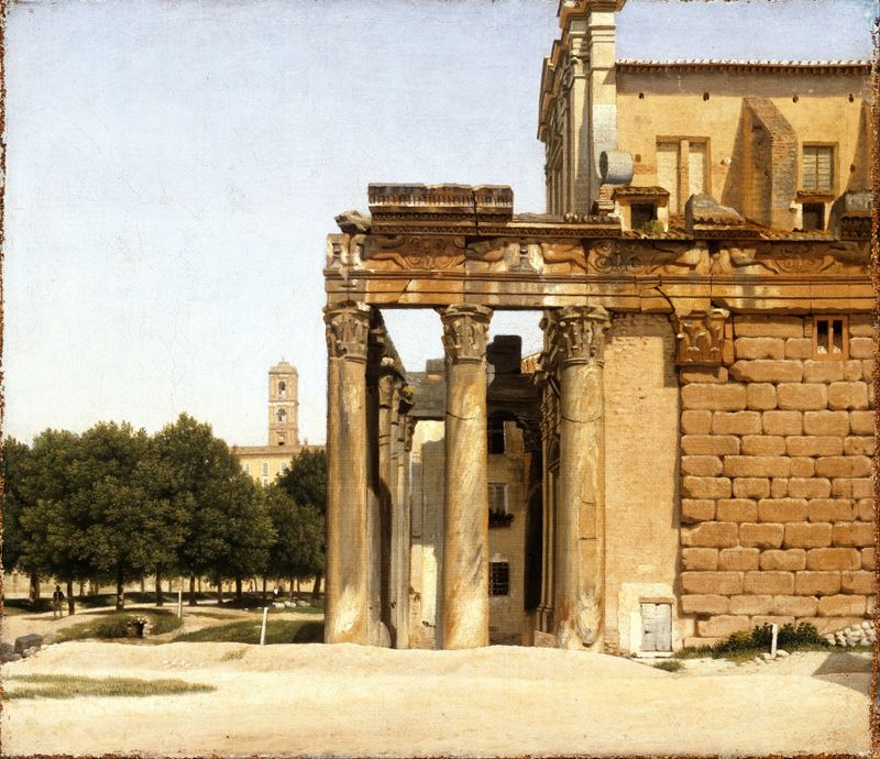 Vista da Via Sagrada, Roma de Christoffer Wilhelm Eckersberg, pintura a óleo