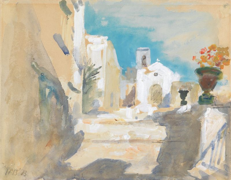 Paisagem de Taormina de Hercules Brabazon Brabazon, Impressionismo