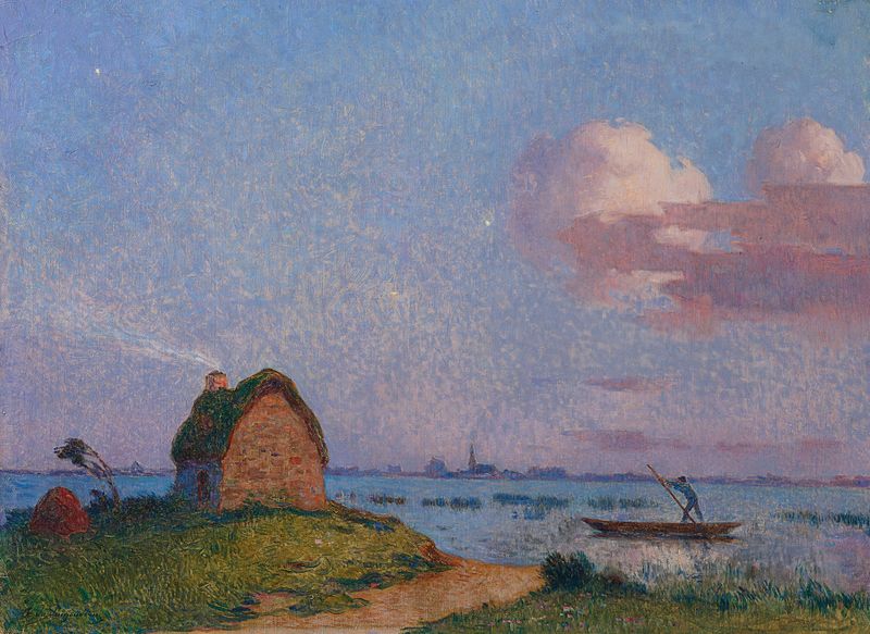 Crépuscule en Brière by Ferdinand du Puigaudeau, impressionism, depicting twilight over marshes