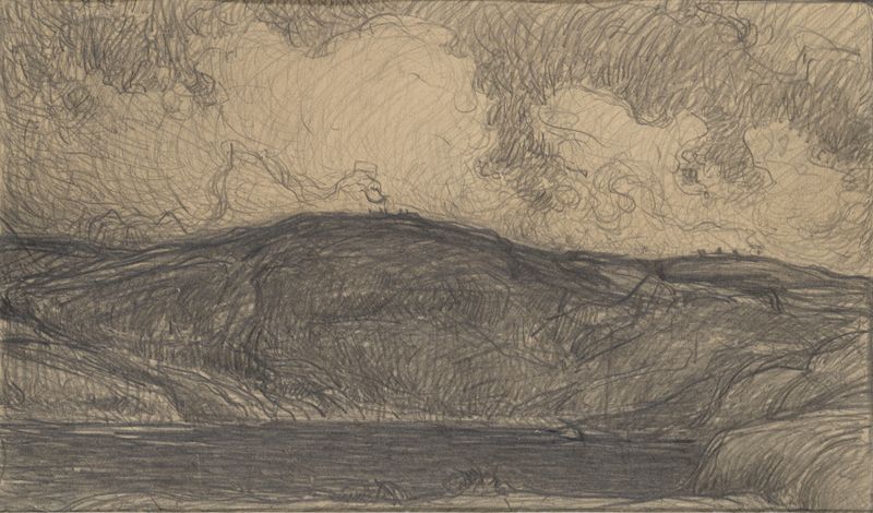 Paisaje con nubes y humo de Karl Nordström, medio desconocido