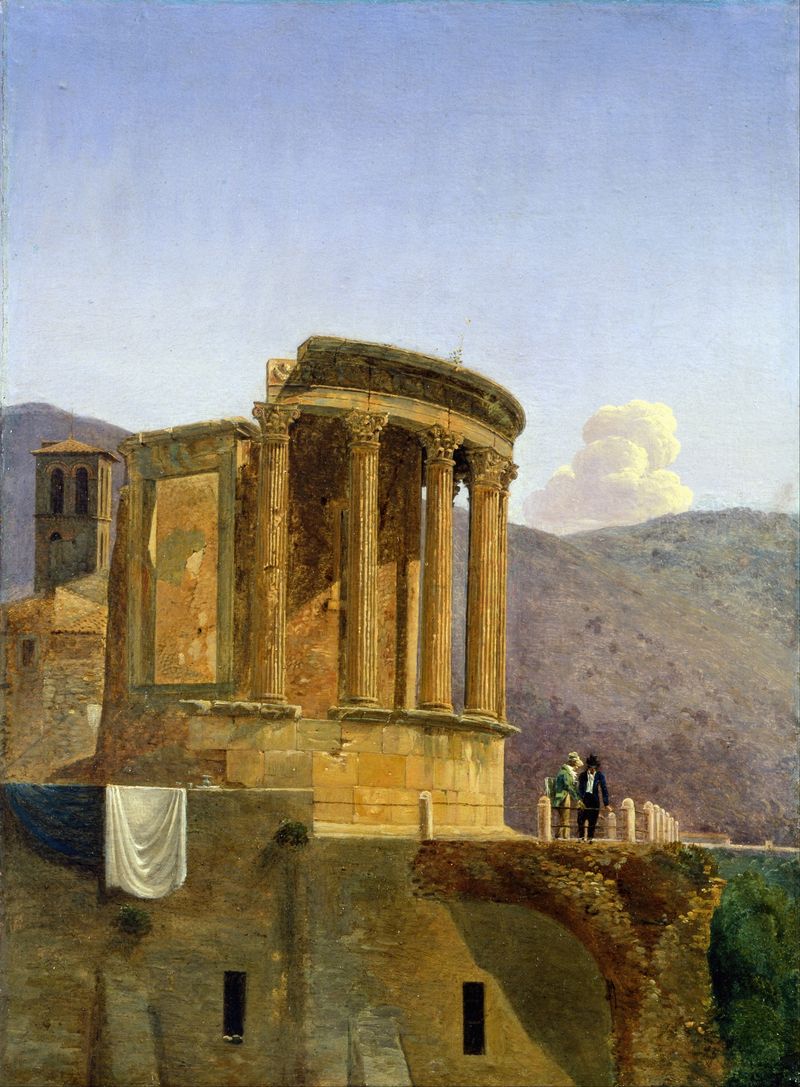 O Templo de Vesta em Tivoli, pintura a óleo de Félix Boisselier