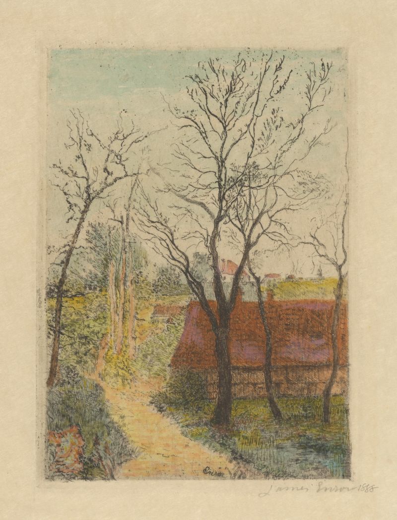 Caminho através da vegetação, pintura a óleo de James Ensor