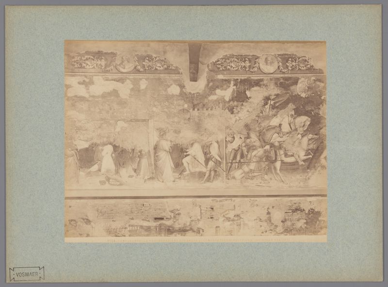 Fresco reproduction by Fratelli Alinari, albumen print, depicting Saint Ephysius presented to Emperor Diocletian.