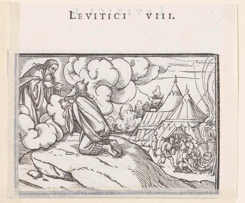 Moisés recebendo instruções sacerdotais, gravura de Hans Holbein II