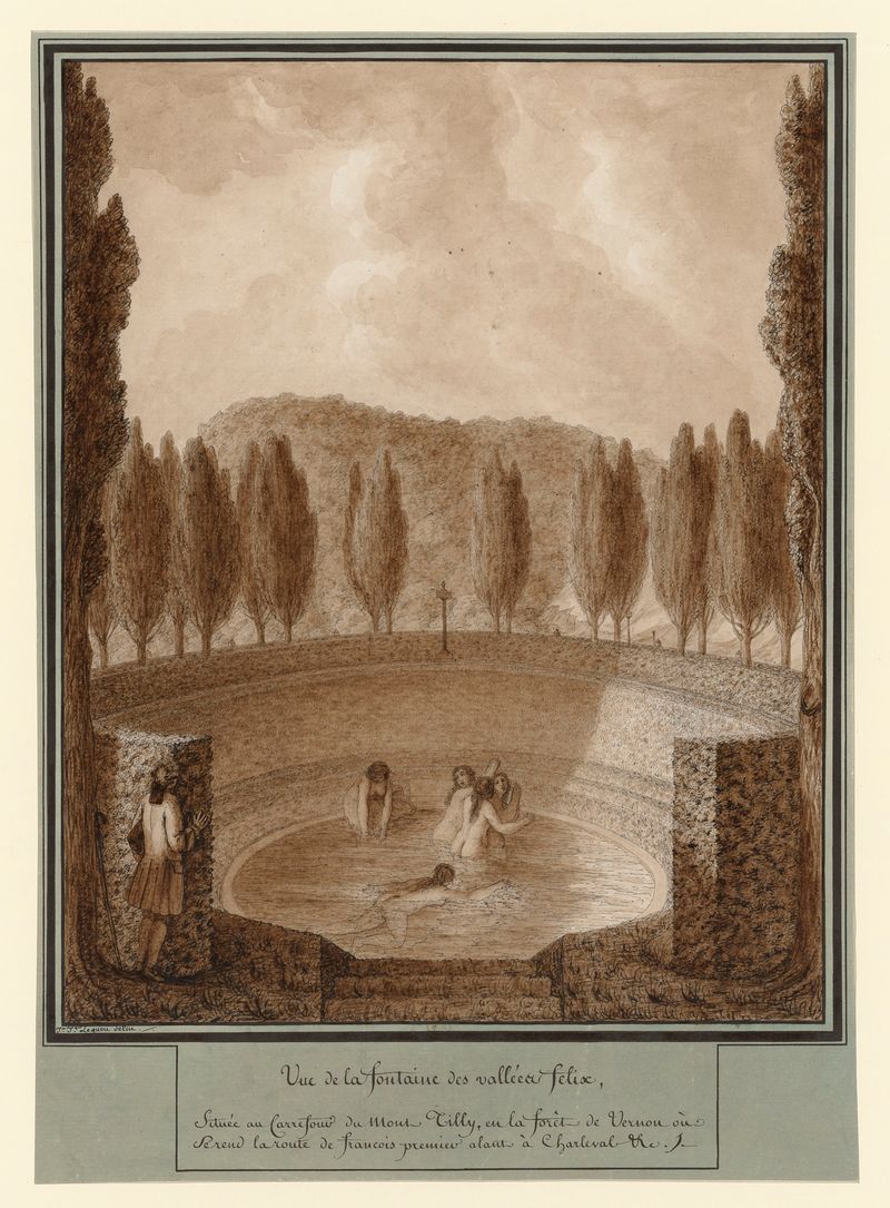 Vue de la fontaine des vallées Félix, landscape by Jean Jacques Lequeu