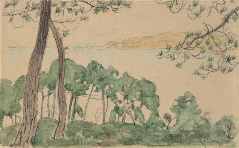 Saint-Tropez by Maurice Denis, oil painting depicting a marine scene with sunlight reflections.