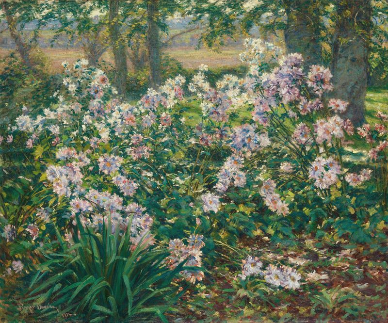 Windflowers de Ruger Donoho, óleo sobre tela, flores vibrantes em tons suaves
