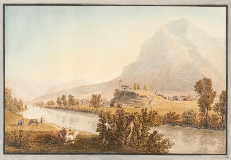 Paisaje de Glarus, von Norden de Johann Jakob Biedermann, medio desconocido