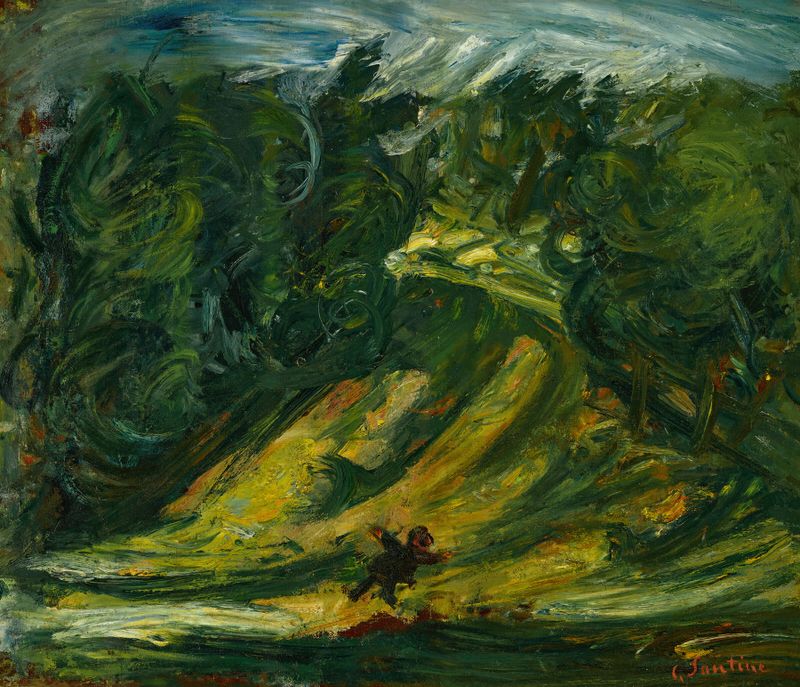Paysage by Chaïm Soutine, oil on canvas depicting a vibrant landscape with swirling colors.