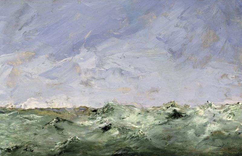 Little Water. Dalarö by August Strindberg, impressionist marine scene, watercolor