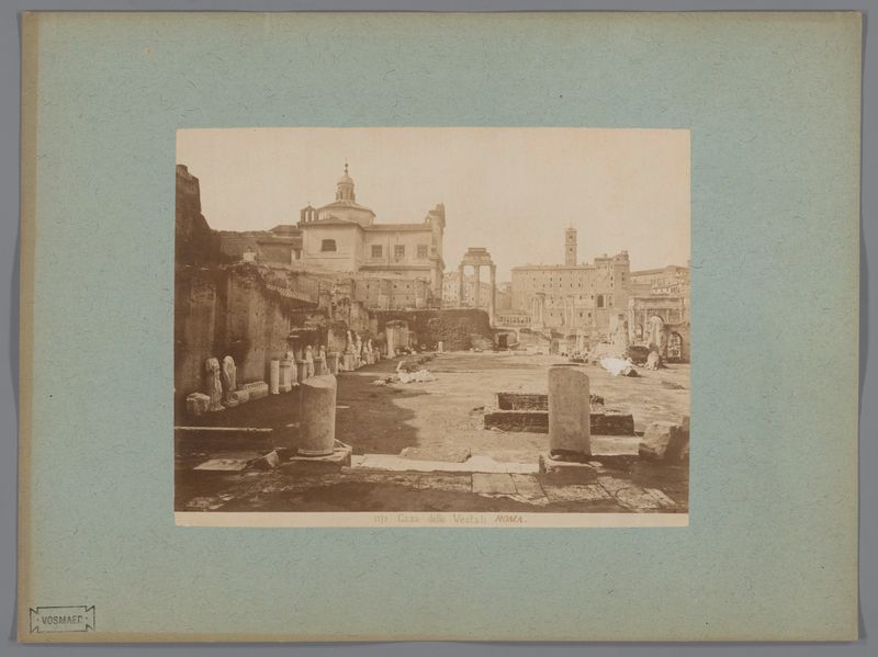 albumen print de Huis van de Vestaalse Maagden, artista desconhecido