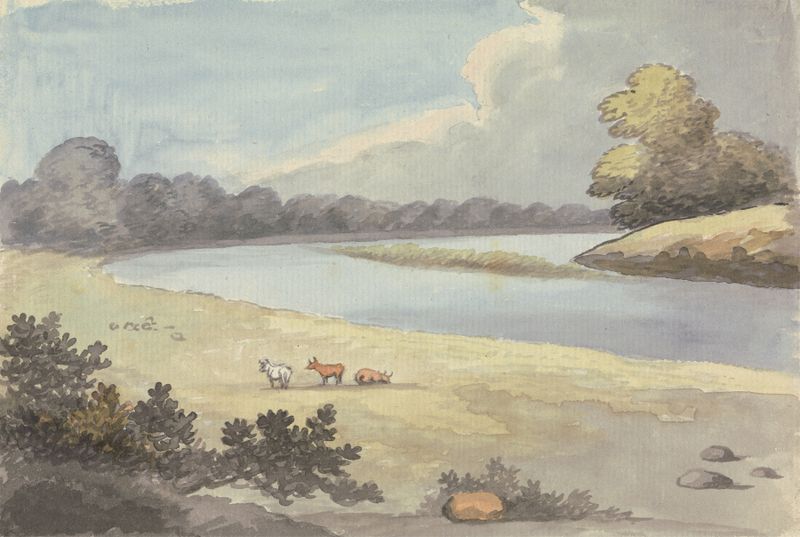 Richmond by Edward Francis Burney, oil on canvas depicting a child in a lush landscape