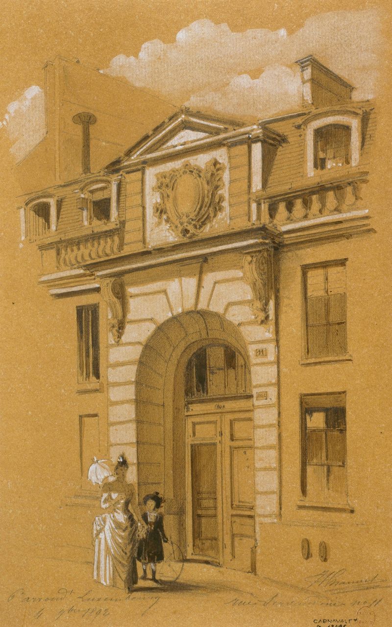 Architectural detail of Porte d’entrée du 11 rue Servandoni by Jules-Adolphe Chauvet, oil painting