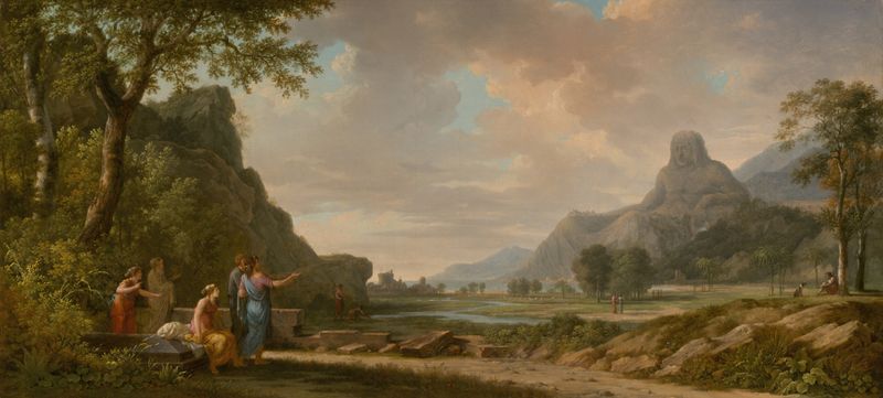 Mount Athos landscape oil painting by Pierre-Henri de Valenciennes