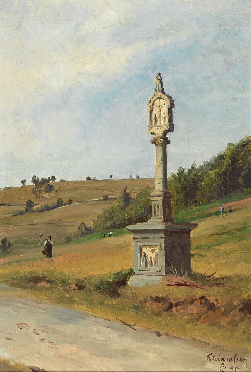 Landscape featuring aged stones and greenery by Friedrich Preller The Younger
