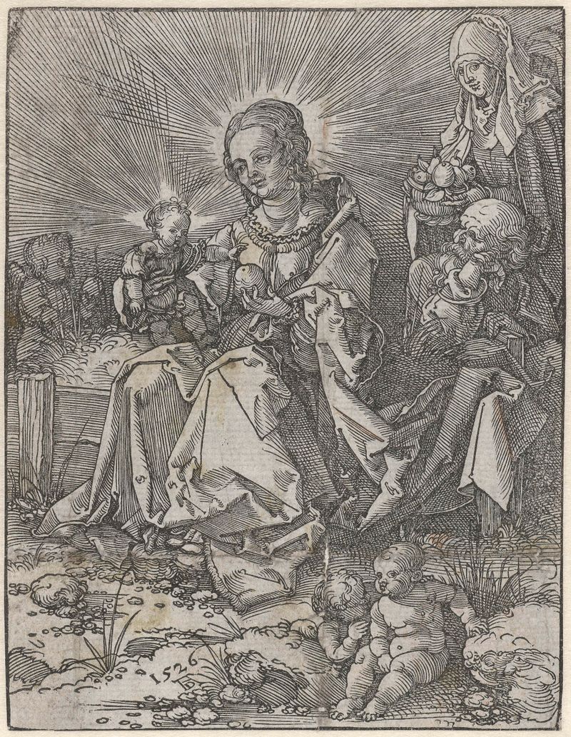 Maria met het Christuskind op een hekje, papel, Albrecht Dürer