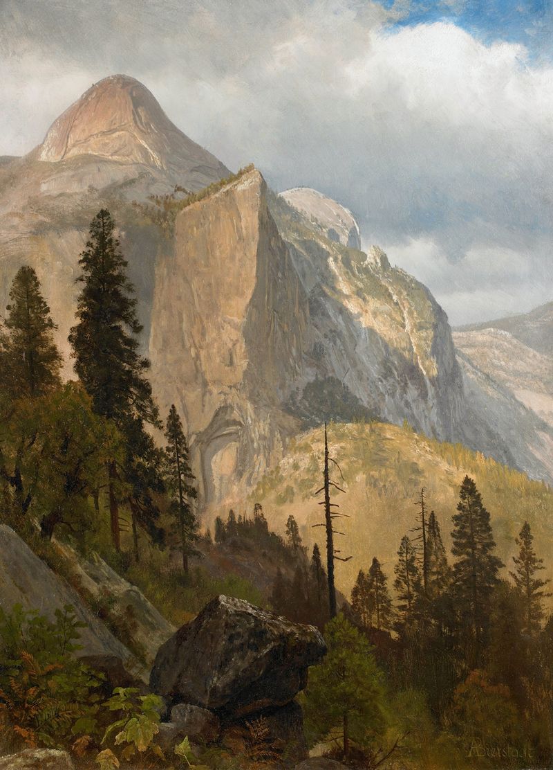 North Dome, Yosemite Valley, óleo sobre lienzo de Albert Bierstadt