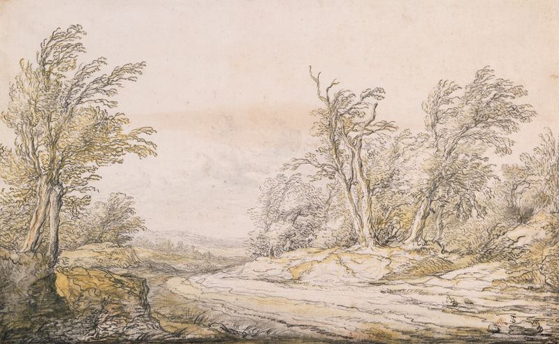 Paisaje de dunas bajo un cielo cerúleo, pintura al óleo de Aelbert Cuyp
