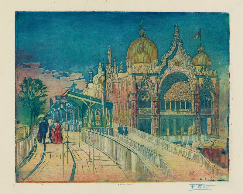 Pavillon de l’Italie by Pierre-Marcel Roy, impressionism, depicting a serene landscape with lush greenery.