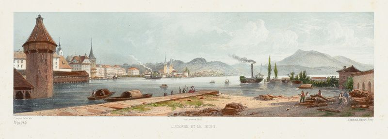 Landscape of Lake Lucerne and Rigi by Jean Jacottet, oil painting