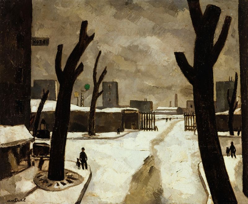 Paisagem de inverno com árvore coberta de neve de Robert Louis Antral