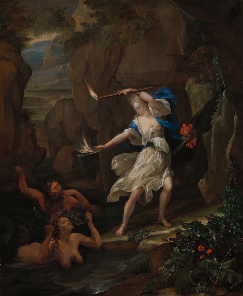 Circe Punishes Glaucus, oil on canvas by Eglon van der Neer
