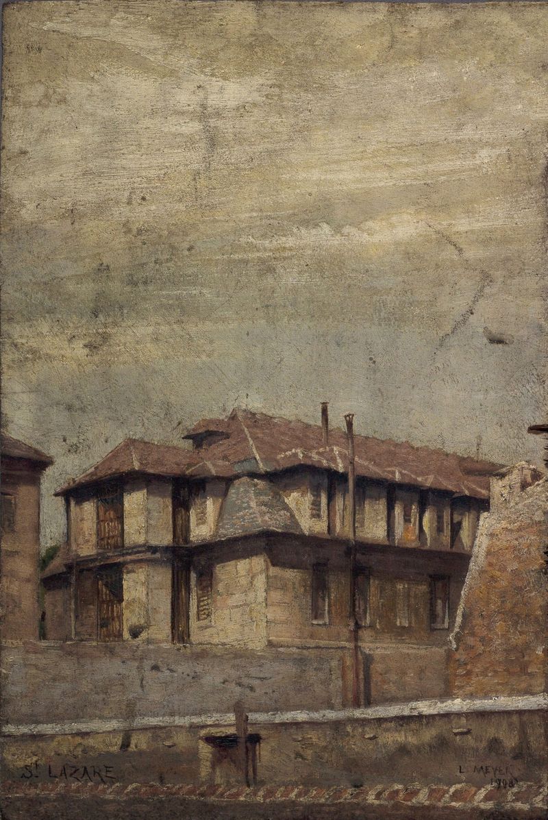 Interior de La Prison Saint-Lazare, óleo sobre tela de Lazar Meyer