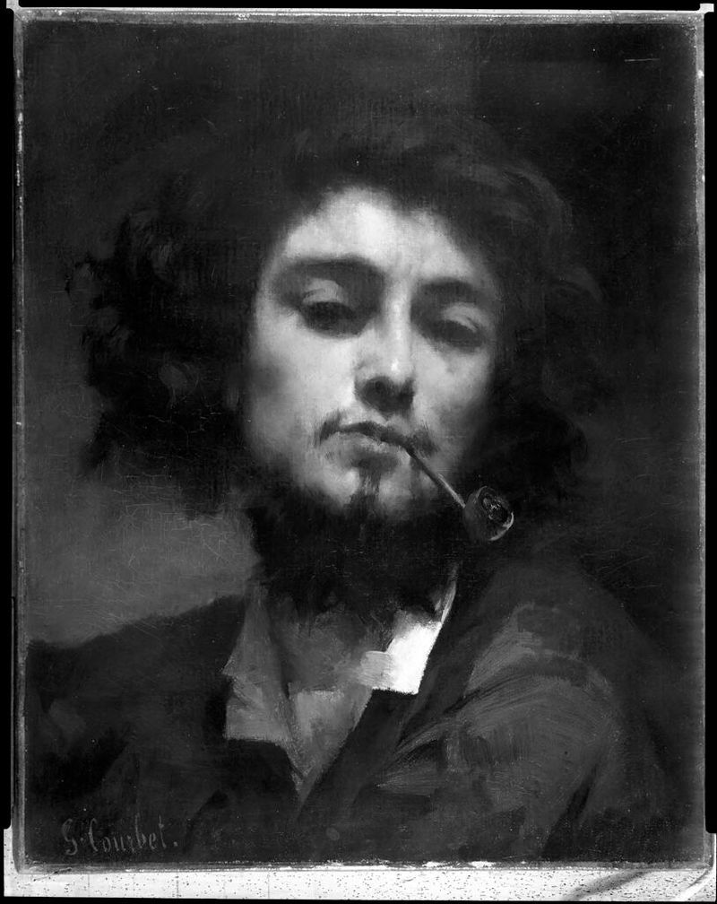 Retrato de un hombre con una pipa, óleo sobre lienzo de un artista no identificado