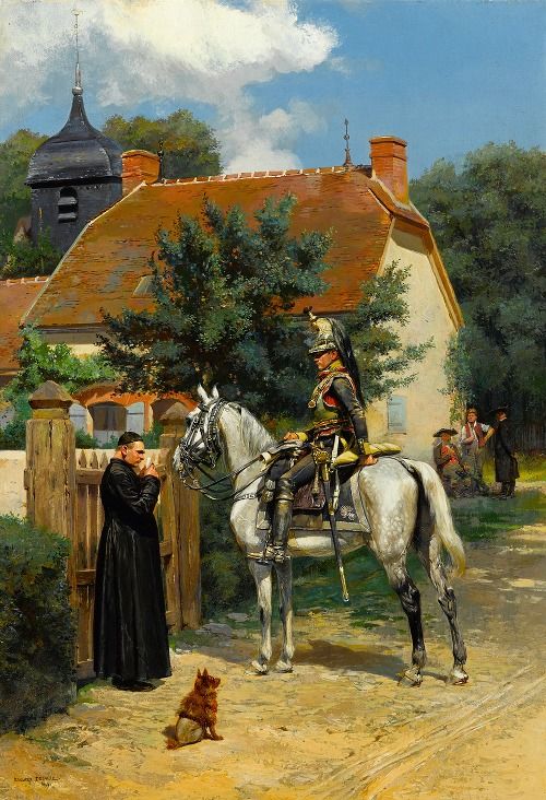 A peaceful village scene depicting daily life.