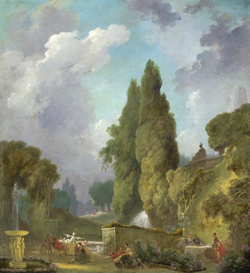 Blindman’s Buff, oil on canvas by Jean-Honoré Fragonard, depicting youth playing a game.