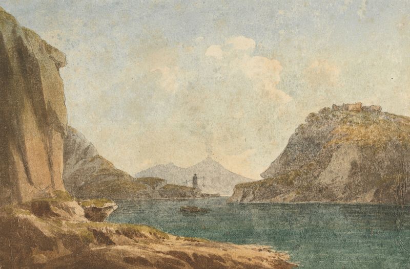 View of Vesuvius, watercolor on paper by John Warwick Smith