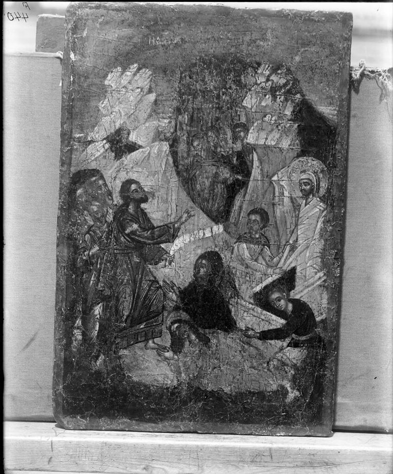 Raising of Lazarus, Baroque oil painting by an unidentified artist, depicting Jesus calling Lazarus.