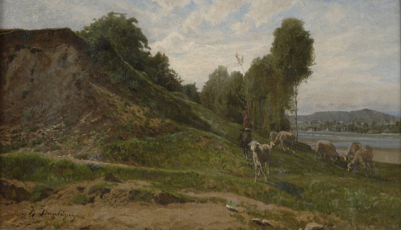 Landscape with sheep de Charles François Daubigny, realismo