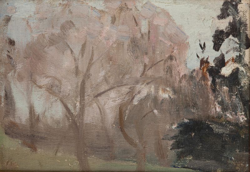 Paisagem de primavera com colinas e luz do sol, pintura a óleo de Jan Ciągliński