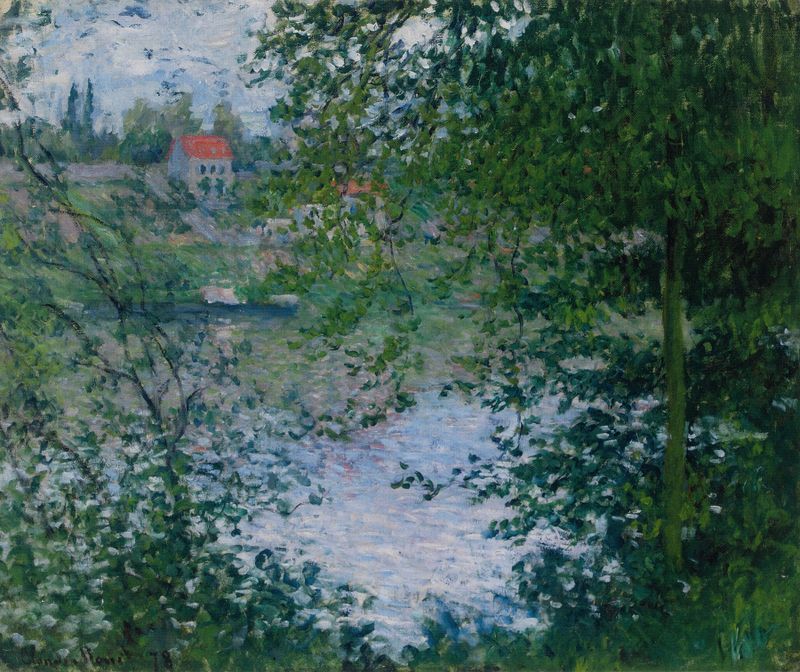 À Travers Les Arbres, Île De La Grande Jatte, pintura a óleo de Claude Monet