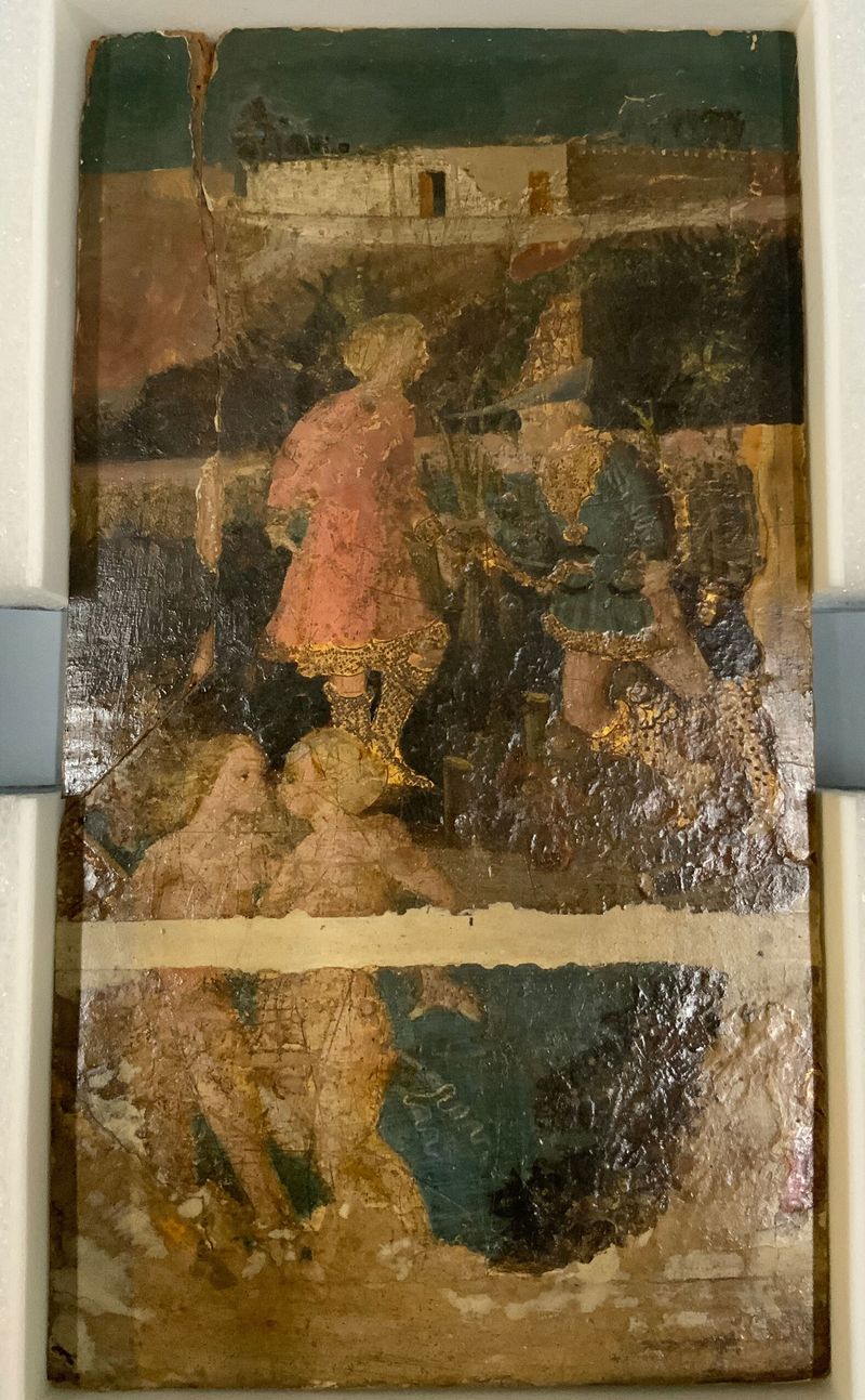 Calypso and Hermes in oil on panel by Apollonio de Giovanni