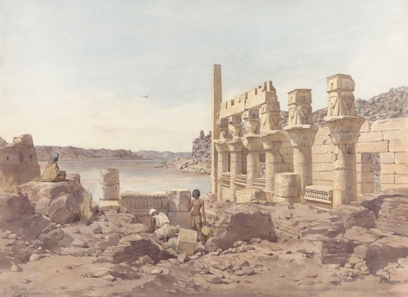 Ruins of the temple at Philae, oil painting by Willem de Famars Testas