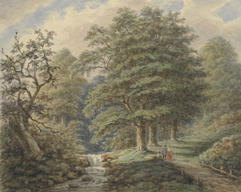 Landscape with a waterfall, oil painting by Matthijs Maris