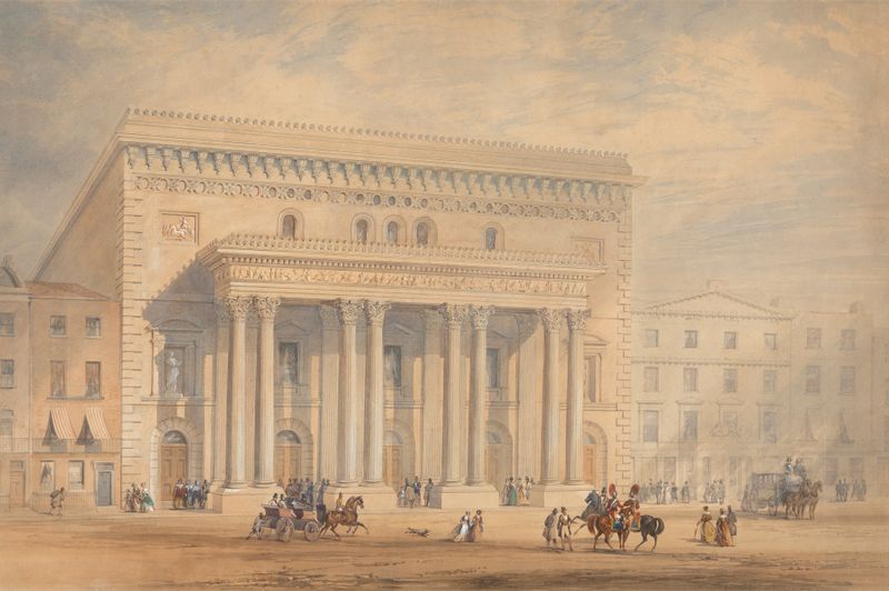 The Haymarket Theatre by George Sidney Shepherd, genre scene, oil painting
