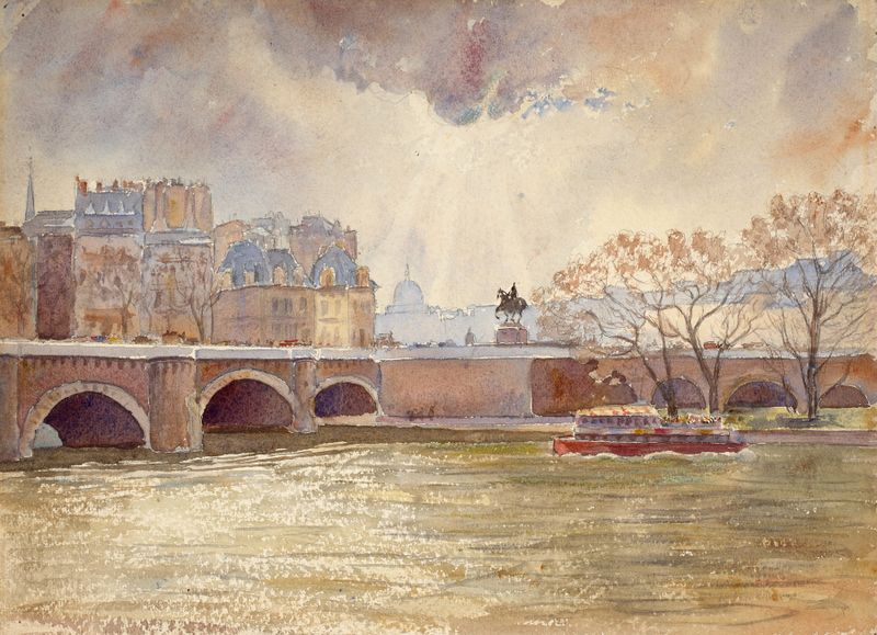 L’Île de la Cité avec le Pont-Neuf by Guy De La Rochefoucauld, oil painting