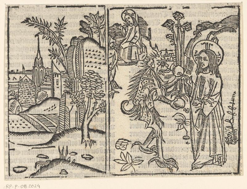 Escena religiosa que representa a Cristo con expresión serena, papel de Master of Delft