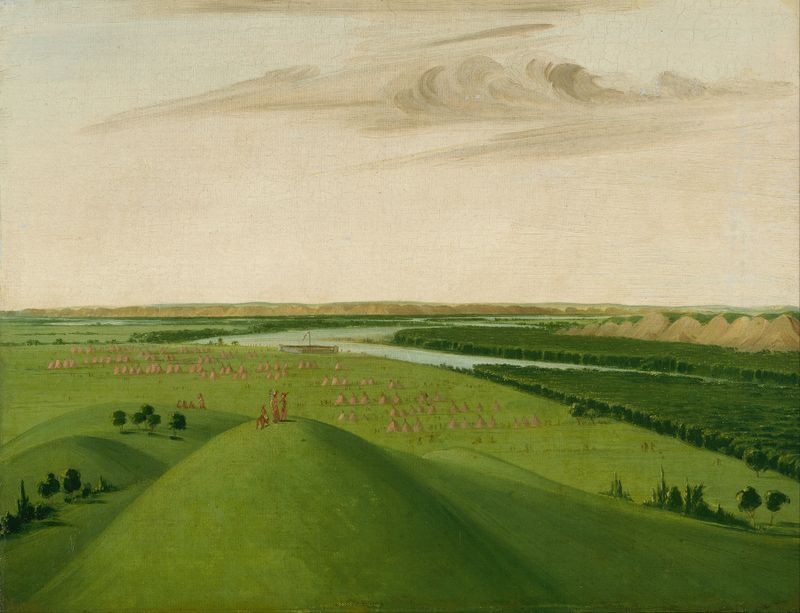Fort Union, Mouth of the Yellowstone River, oil on canvas by George Catlin