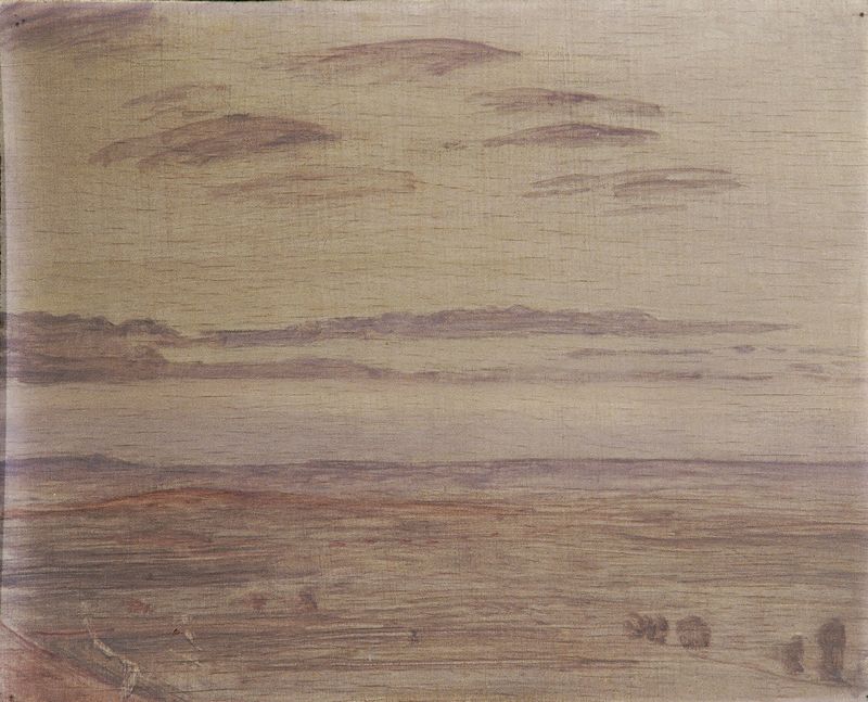 Expressionism landscape by Walther Gamerith, featuring muted colors and heavy brushstrokes