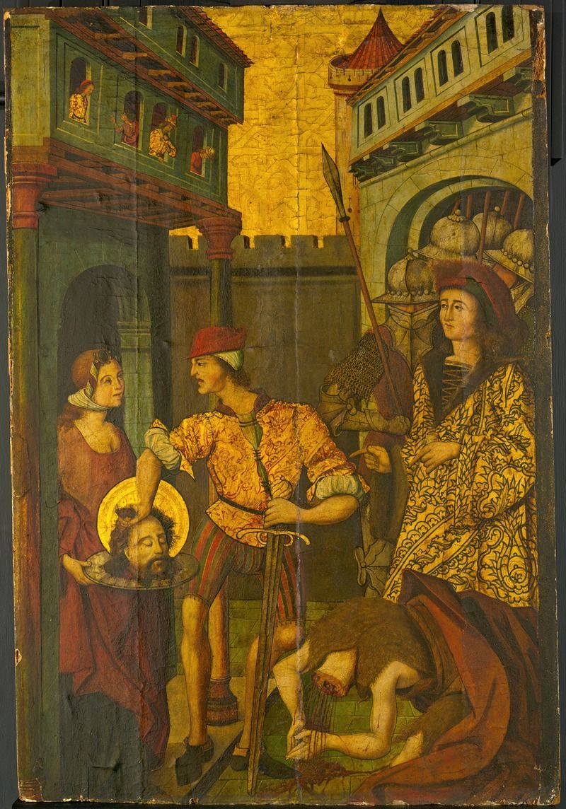 The Beheading of Saint John the Baptist, oil on panel by Master of Palanquinos