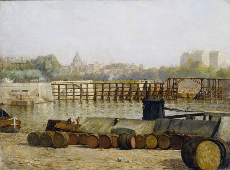 Vue de l’estacade de l’île Saint-Louis, oil on canvas by Edouard Zawiski