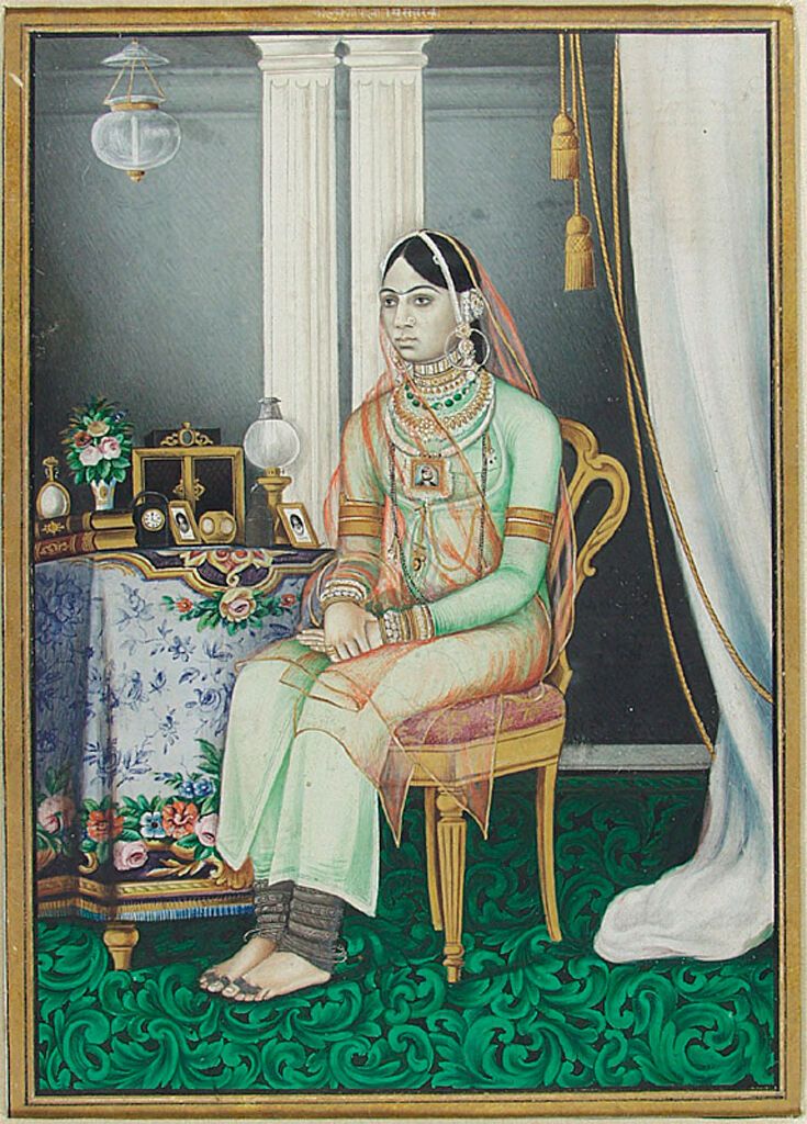 Seated Woman en oro de Gopilal, c. 1875