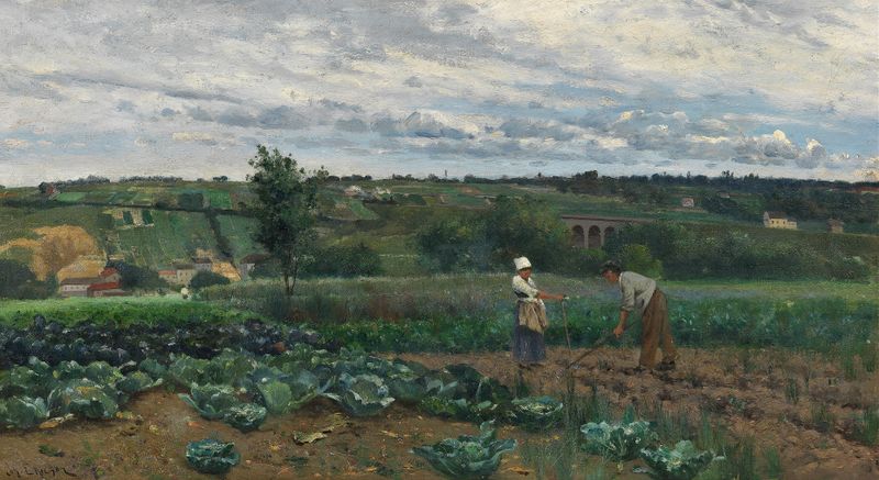 Landscape with Cabbage Patch, Concarneau by Johan Ericson, oil on canvas
