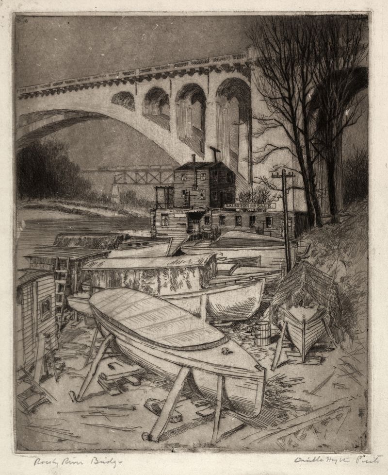Rocky River Bridge de Orville Houghton Peets, obra de paisaje