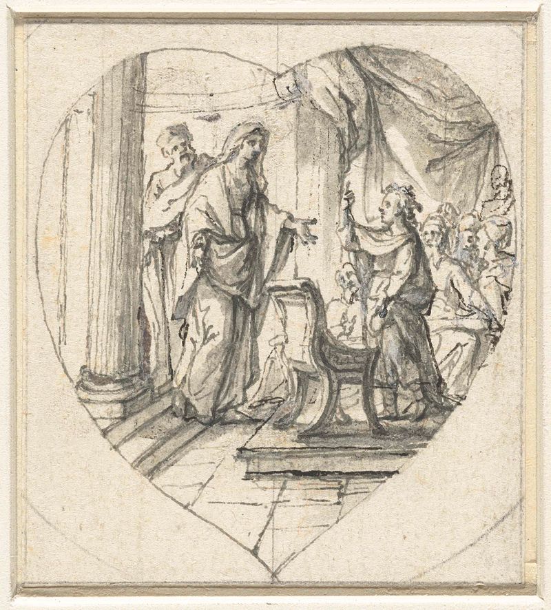 Pintura religiosa de Unknown Artist que muestra a un niño de doce años en un templo.